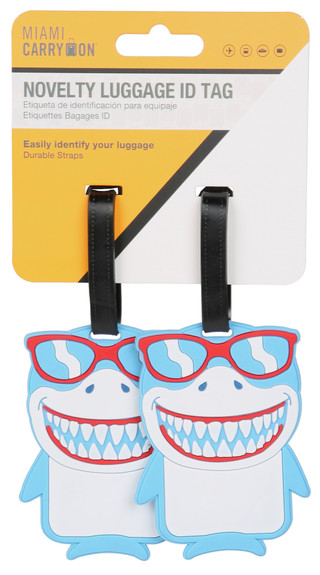 Thumbnail 1: Miami Carry On 2 Pk Shark Novelty Luggage ID Tags 