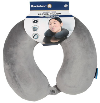 Thumbnail 1: Brookstone Memory Foam Travel Pillow 