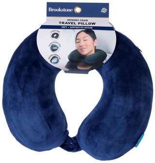 Thumbnail 1: Brookstone Memory Foam Travel Pillow 