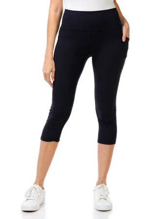 Thumbnail 1: RBX Women's Solid Active Capris Leggings 