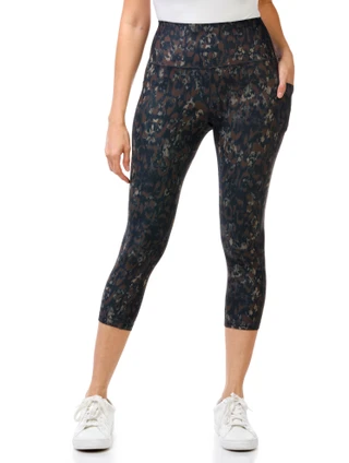 Thumbnail 1: RBX Women's Active Cheetah Capris Leggings 