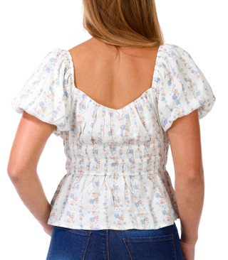 Thumbnail 2: Trixxi Juniors Puff Sleeve Peplum Top 
