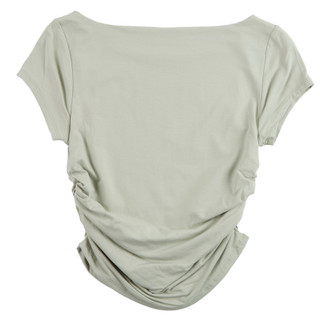 Thumbnail 2: Pink Rose Junior's Short Sleeve Side Ruched Tee 