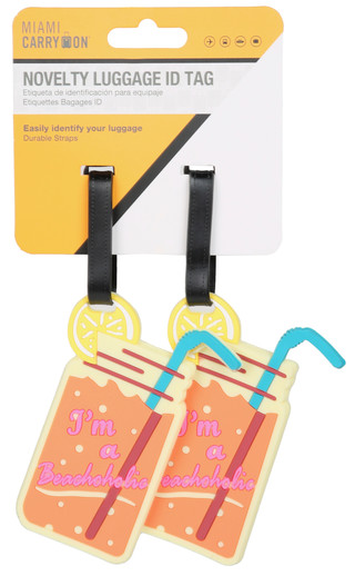 Thumbnail 1: Miami Carry On 2 Pk Summer Drink Novelty Luggage ID Tags 