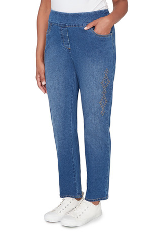 Thumbnail 3: Alfred Dunner Womens Heat Set Denim Pants 