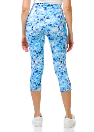 Thumbnail 2: RBX Women's Active Floral Watercolor Capris Leggings 