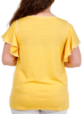 Thumbnail 3: MAX STUDIO Plus Short Sleeve Crinkle Jersey Top 