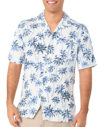 Thumbnail 1: CAMPIA Men's Palm Tree Button Down Shirt 