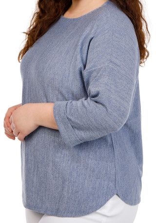 Thumbnail 2: MAX STUDIO Plus 3/4 Sleeve Ribbed Knit Crew Top 