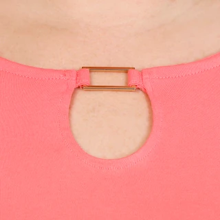 Thumbnail 3: Coral Bay Plus Short Sleeve Split Neck Metal Ring Top 