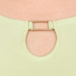 Thumbnail 3: Coral Bay Plus Short Sleeve Split Neck Metal Ring Top 