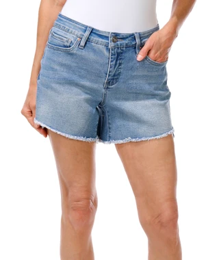 Thumbnail 1: Royalty Women's Frayed Hem Denim Shorts  