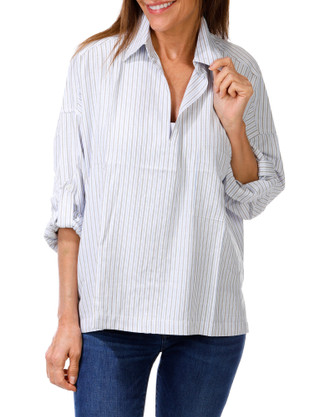 Thumbnail 1: MAX STUDIO Women's Stripe Print Pullover Top  