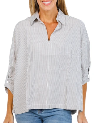 Thumbnail 1: MAX STUDIO Women's Stripe Print Pullover Top  