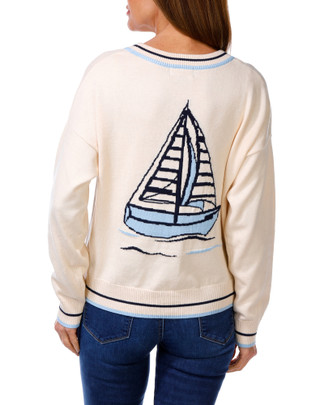 Thumbnail 1: Belle Women's Sailboat Cardigan  