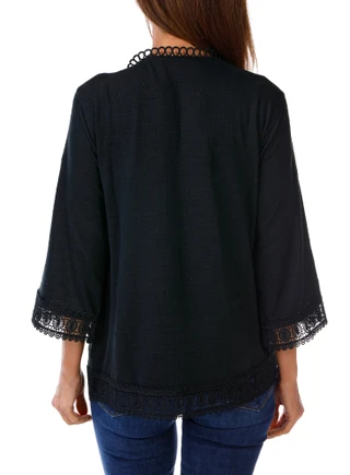 Thumbnail 2: Onque Women's Lace Trim Cardigan 