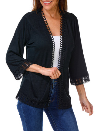 Thumbnail 1: Onque Women's Lace Trim Cardigan 