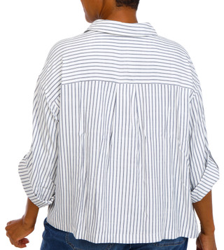 Thumbnail 5: MAX STUDIO Plus 3/4 Sleeve Two Pocket Strip Shirt  