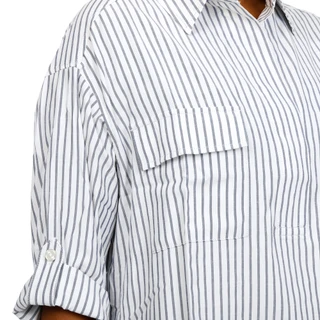 Thumbnail 5: MAX STUDIO Plus 3/4 Sleeve Two Pocket Strip Shirt  