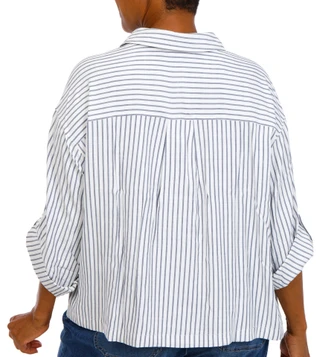 Thumbnail 2: MAX STUDIO Plus 3/4 Sleeve Two Pocket Strip Shirt  
