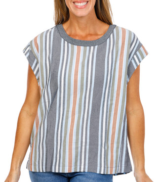 Thumbnail 6: TRIBAL Women's Sleeveless Striped Top 