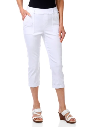 Thumbnail 1: Soho Petite Crochet Pocket Trim Capris 