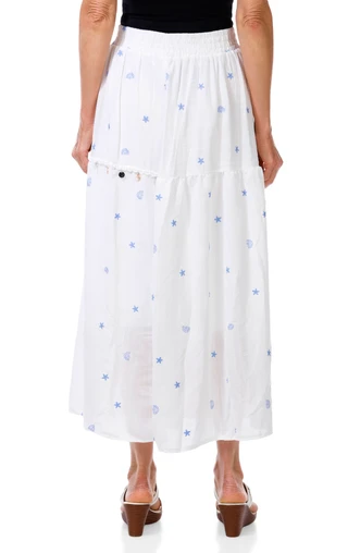 Thumbnail 3: ANA & ROSE FASHION Women's Embroidered Shell Maxi Skirt 
