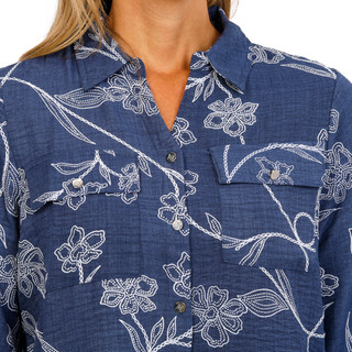 Thumbnail 2: ADRIENNE VITTADINI Women's Puff Print Button Up Top 