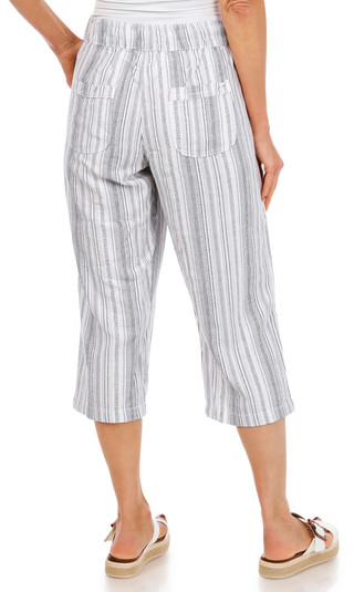 Thumbnail 2: Dash Petite Yarn Dye Linen Capris 
