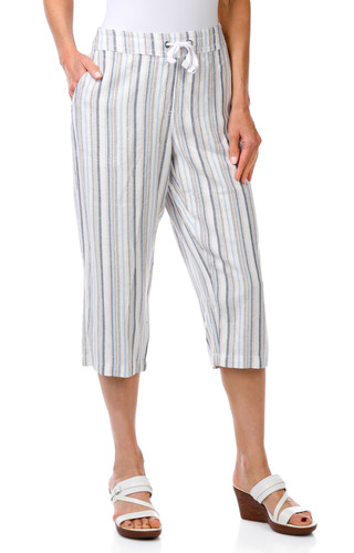 Thumbnail 1: Dash Petite Yarn Dye Linen Capris 