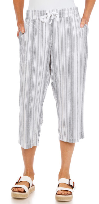 Thumbnail 1: Dash Petite Yarn Dye Linen Capris 