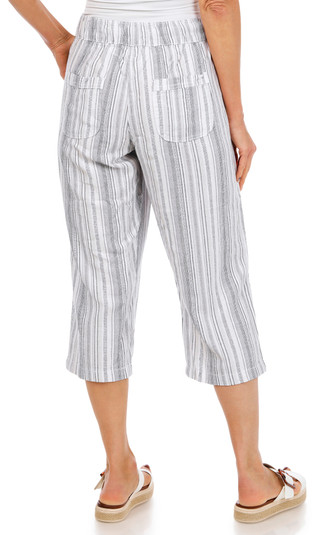 Thumbnail 2: Dash Petite Yarn Dye Linen Capris 