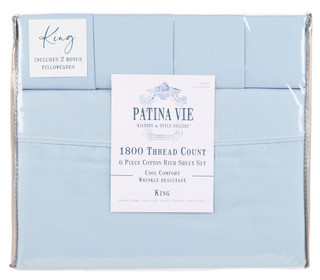 Thumbnail 1: PATINA VIE 1800 Thread Count Sheet 6-Piece Set 
