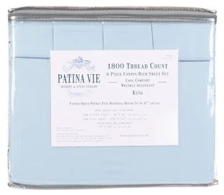 Thumbnail 2: PATINA VIE 1800 Thread Count Sheet 6-Piece Set 
