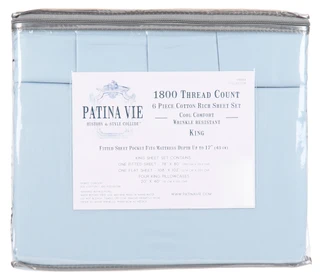 Thumbnail 2: PATINA VIE 1800 Thread Count Sheet 6-Piece Set 