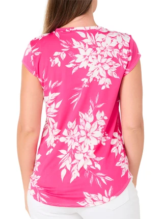 Thumbnail 2: Blue Sol Women's Cap Sleeve Floral Top 