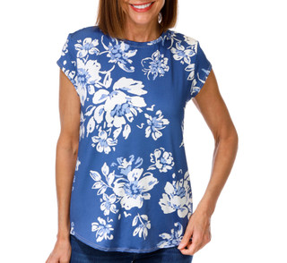 Thumbnail 1: Blue Sol Women's Cap Sleeve Floral Top 