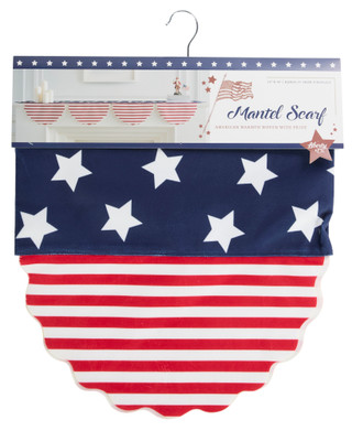 Thumbnail 1: . 10x78 American Flag Mantel Scarf 