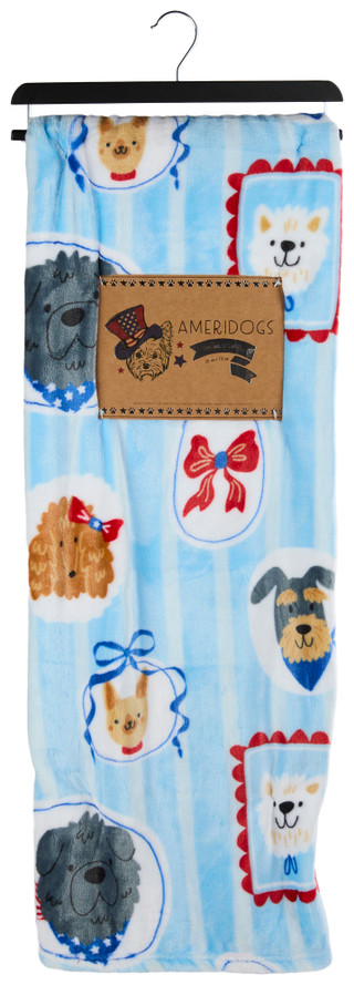 Thumbnail 1: Dream Home 50x70 Americana Dog Print Throw Blanket 