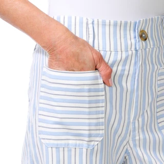 Thumbnail 3: Zac & Rachel Women's Striped Patch Pocket Capris 