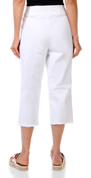 Thumbnail 2: Alfred Dunner Women's Pull-On Denim Fringe Capris 