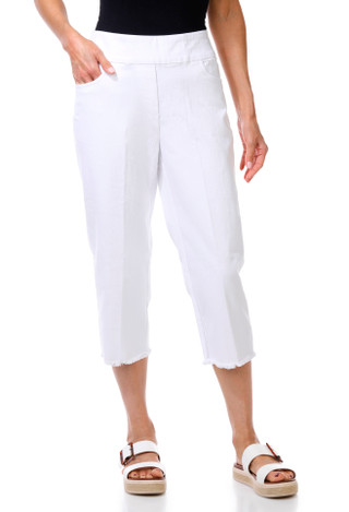 Thumbnail 1: Alfred Dunner Women's Pull-On Denim Fringe Capris 
