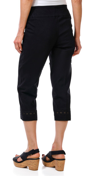 Thumbnail 2: Zac & Rachel Women's Straight Leg  Eyelet Trim Capris 