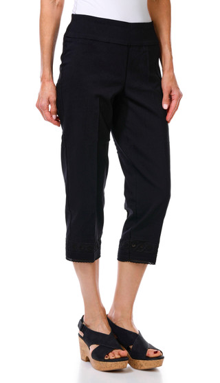 Thumbnail 1: Zac & Rachel Women's Straight Leg  Eyelet Trim Capris 