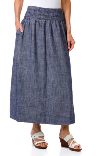 Thumbnail 1: Ellen Tracy Women's Smocked Waist Flared Skirt 