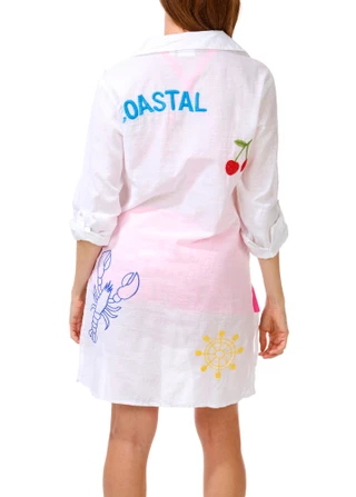 Thumbnail 2: Dotti Women's Long Sleeve Button Down Coverup 