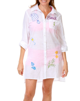 Thumbnail 1: Dotti Women's Long Sleeve Button Down Coverup 