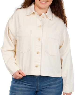 Thumbnail 1: For the Republic Plus Long Sleeve Denim Button Jacket 
