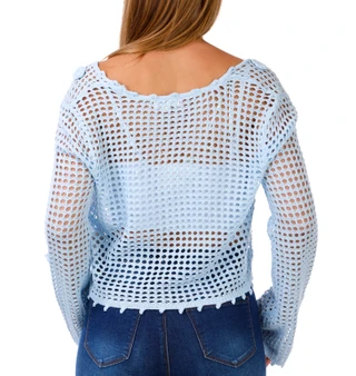 Thumbnail 2: No Comment Juniors 3D Floral Crochet Cardigan 