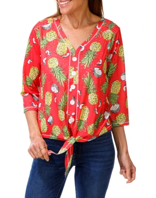 Thumbnail 1: Onque Women's Pineapple Print Top  